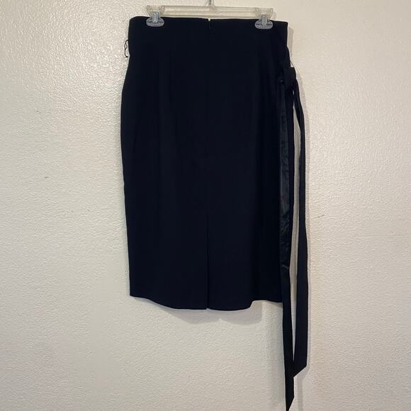 Magaschoni Classic Wool Pencil Skirt W/ Tie Classy Work Party - Picture 8 of 13